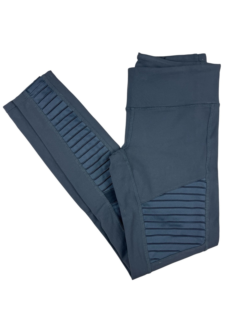Alo Yoga Leggings Womens Small Gray Moto Mesh Panel contrast Compression Gym